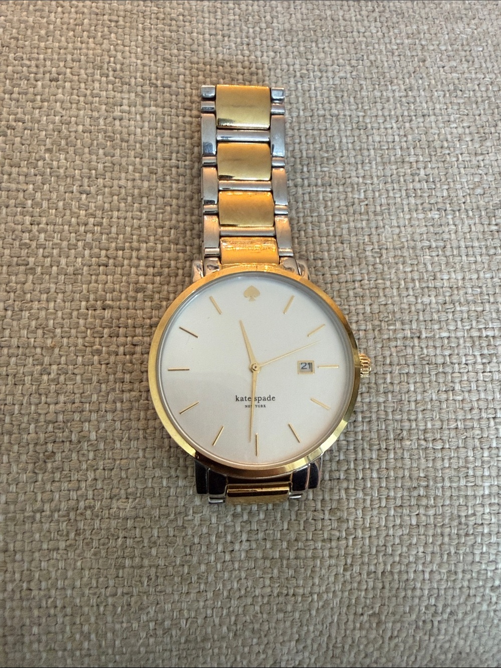 kate spade Two-Tone Gold and Silver Round Dial Watch